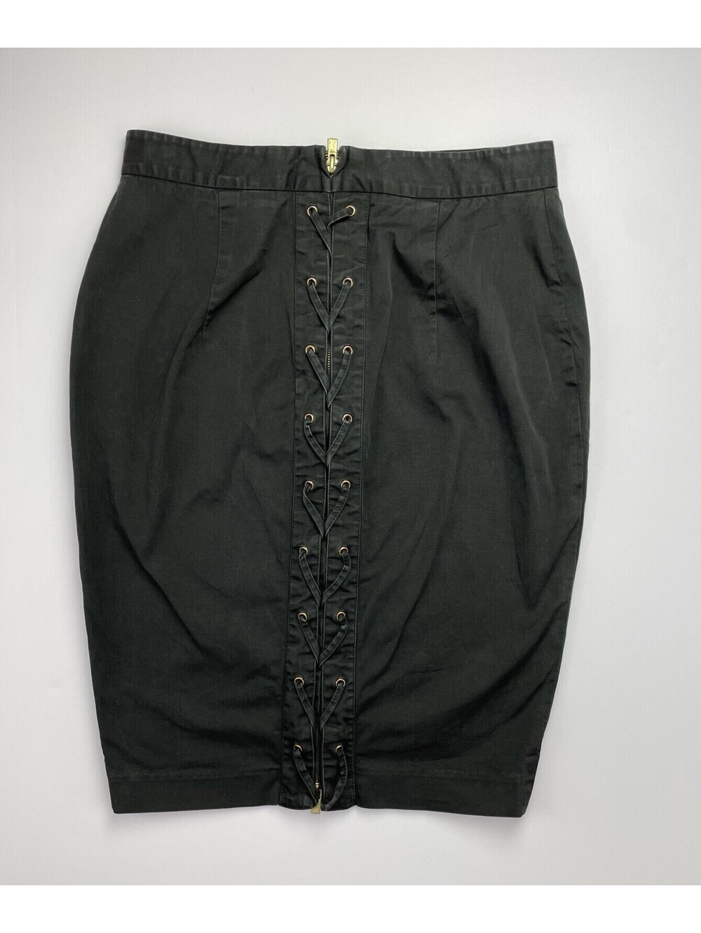 VS Body by Victoria Stretch Pencil Skirt 2 Way Back Zip With Lacing Detail SZ 8